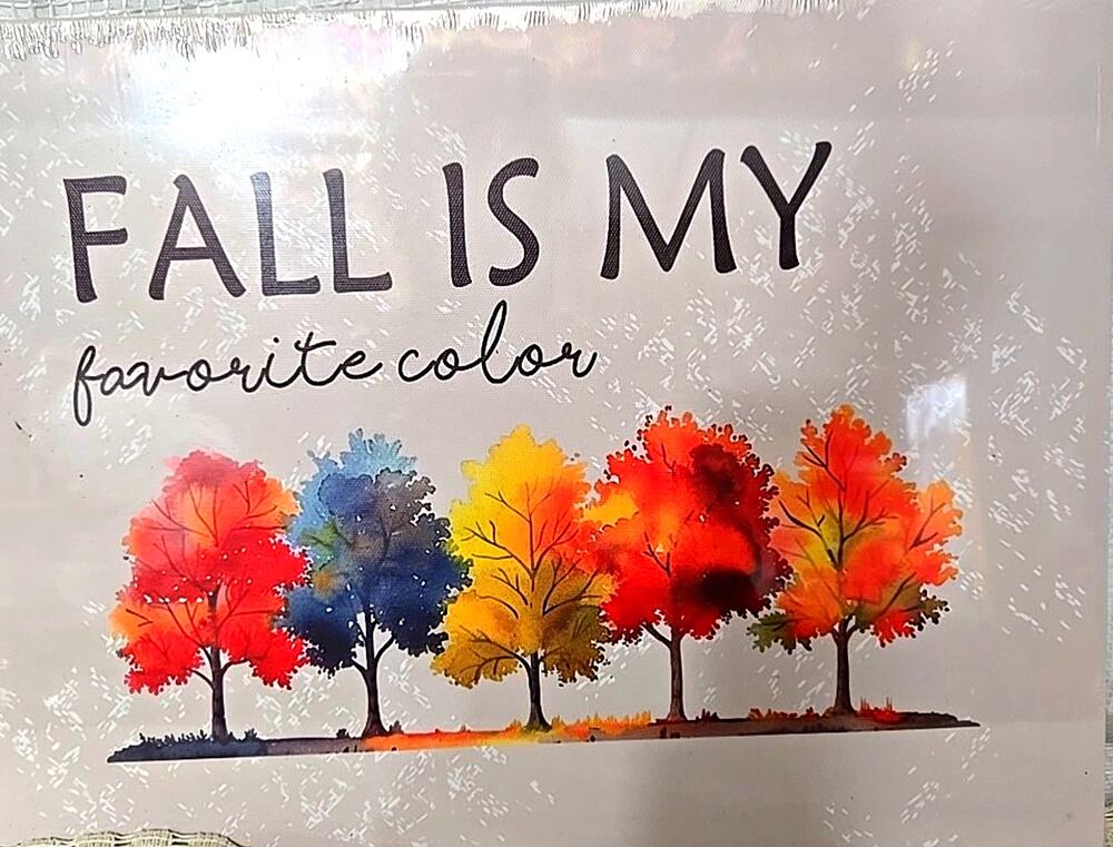 New!! Pugwak Autumn Fall Tree Wall Art Hanging / Decor Color Water Almond Cozy